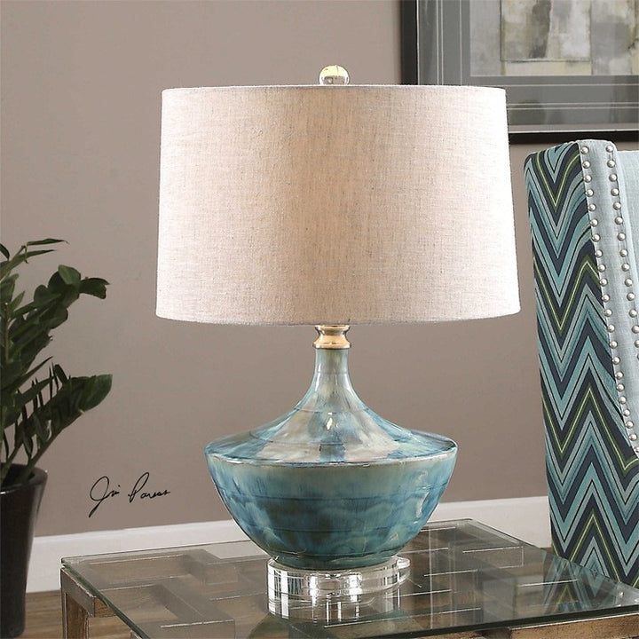 Decorative Table Lamp with Artistic Glass Design