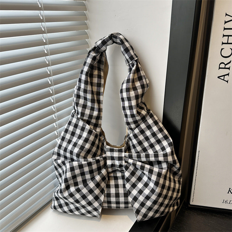 Bow Accent Fabric Tote Bag Kalsten