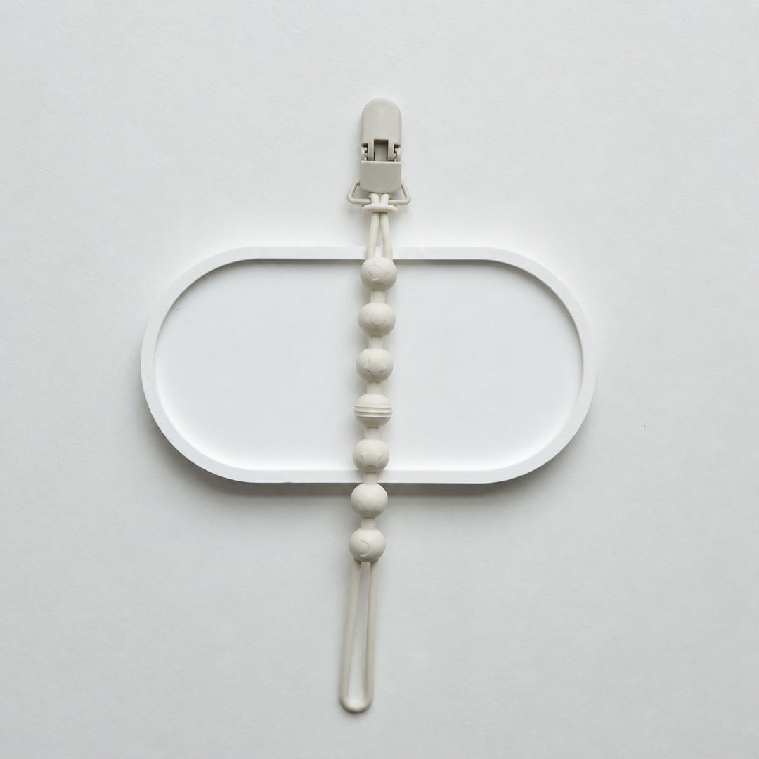 Infant Teething Bead Pacifier Holder Clip with Secure Clamp