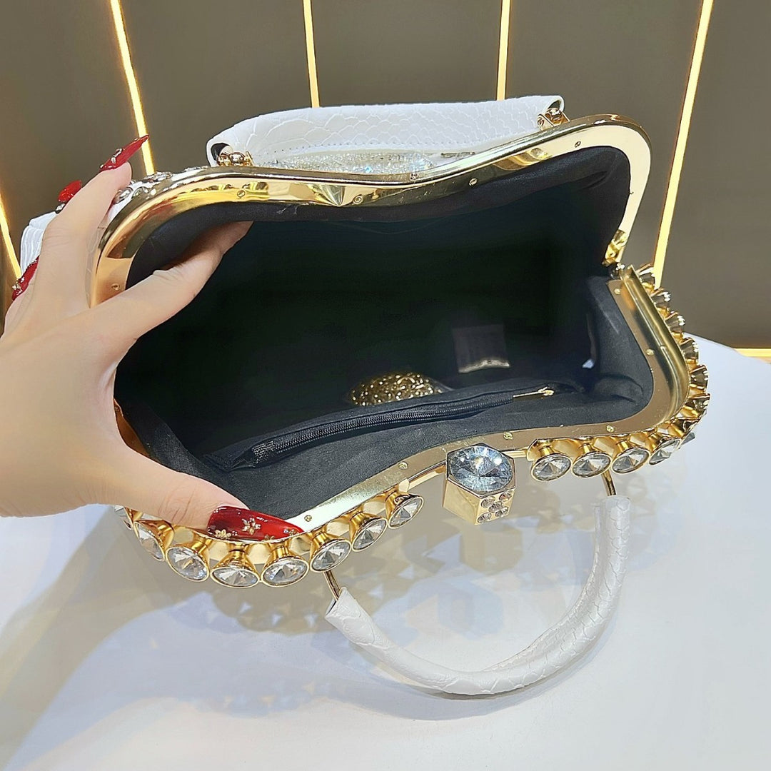 Luxurious Crystal-Embellished Evening Handbag