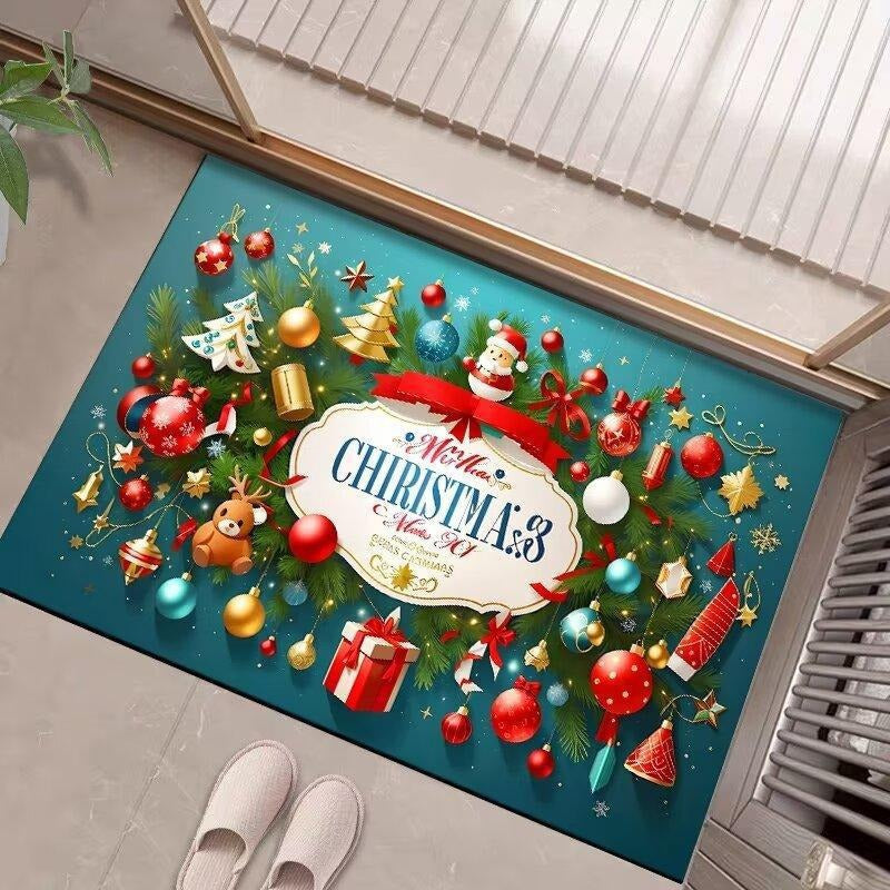 Festive Christmas-Themed Entrance Mat