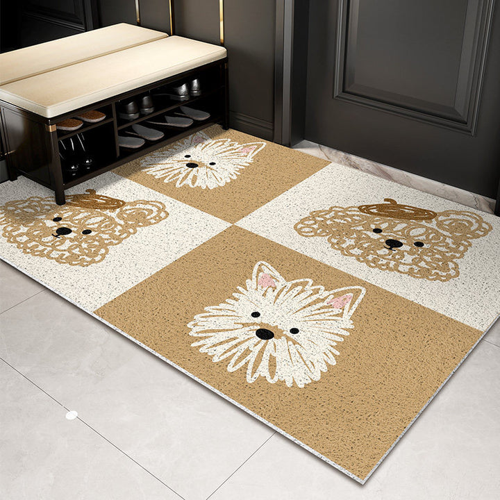 Cartoon Dog Themed Welcome Mat for Door