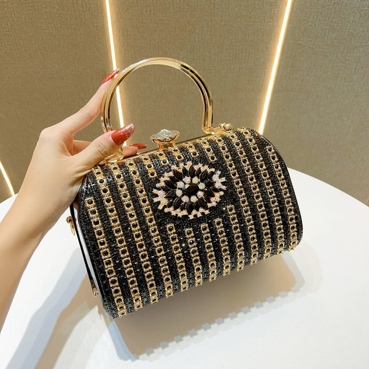 Vintage-Inspired Crystal-Embellished Handbag