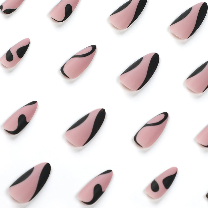 Artful Nail Art with Creative Black-and-White Design Kalsten
