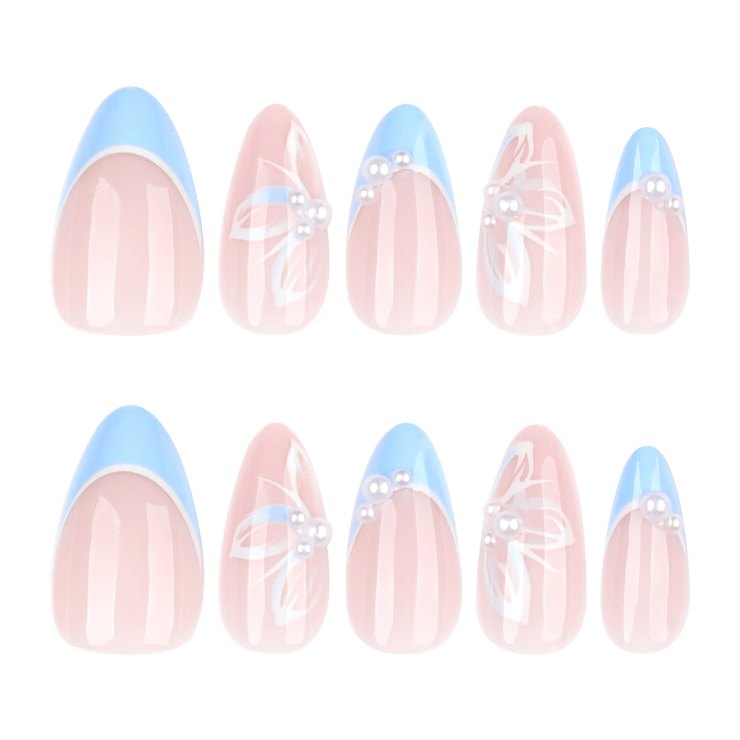 Elegant artificial nails with floral accents and glamorous design Kalsten