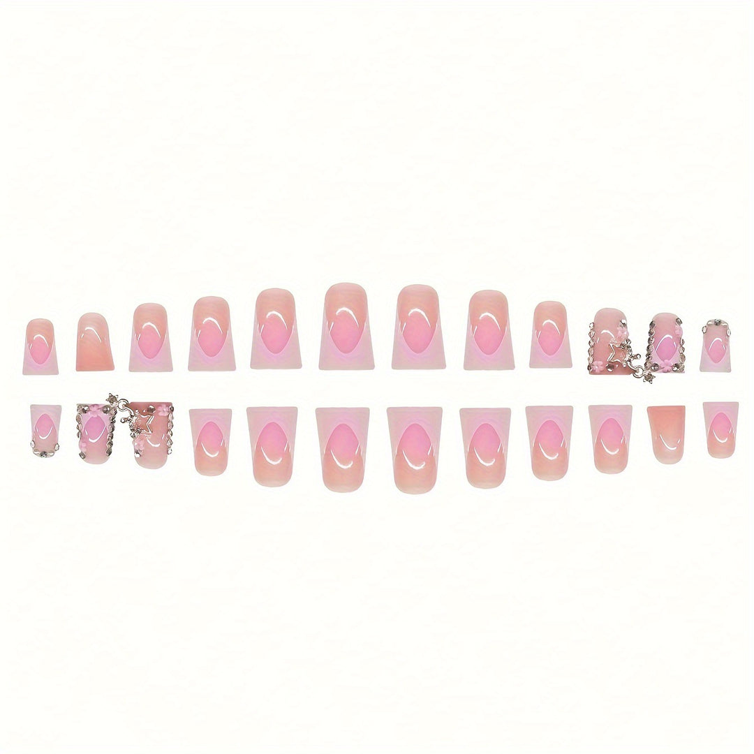 Glamorous 3D Press-On Nail Set with Star Accents Kalsten