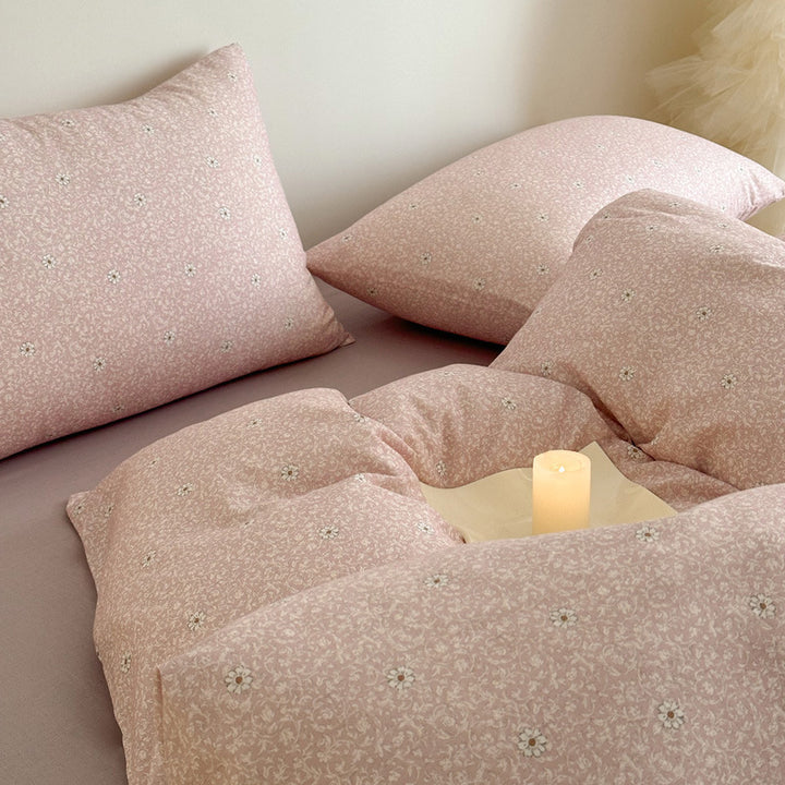 Cotton percale duvet cover and pillowcase set