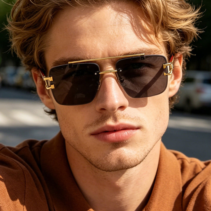 Women's stylish square sunglasses with luxurious metal frame Kalsten