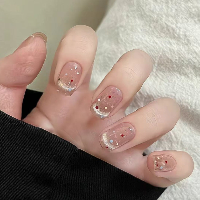Decorative Glitter French Tip Nail Enhancements Kalsten