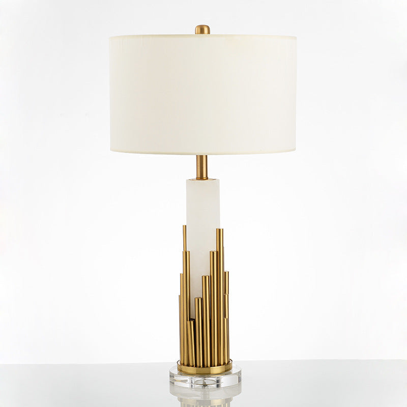 Modern Decorative Table Lamp with Sculptural Brass Design