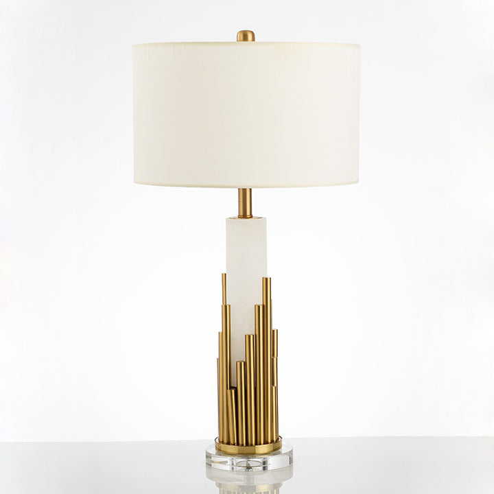Modern Decorative Table Lamp with Sculptural Brass Design