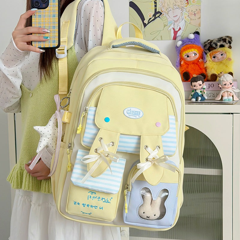Playful Bunny-Ear Print Backpack Kalsten