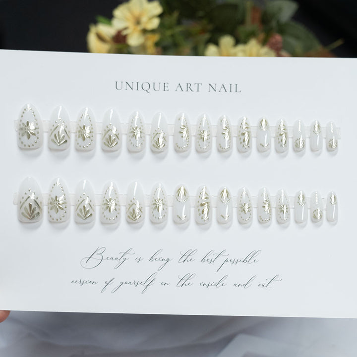 Decorative Long-Stiletto Press-On Nails