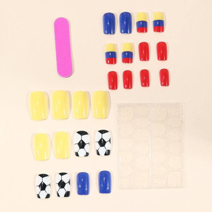 Soccer-Themed Acrylic Nail Art Set Kalsten