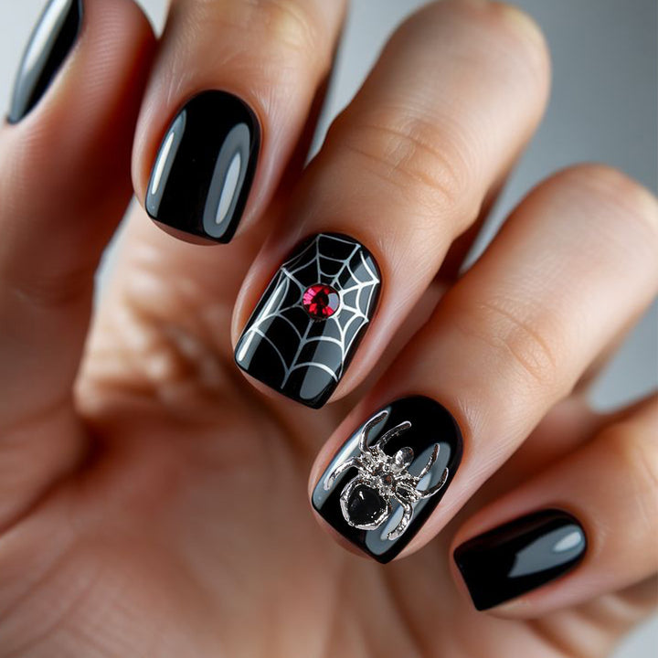 Gothic Halloween-Themed Nail Art Extensions Kalsten