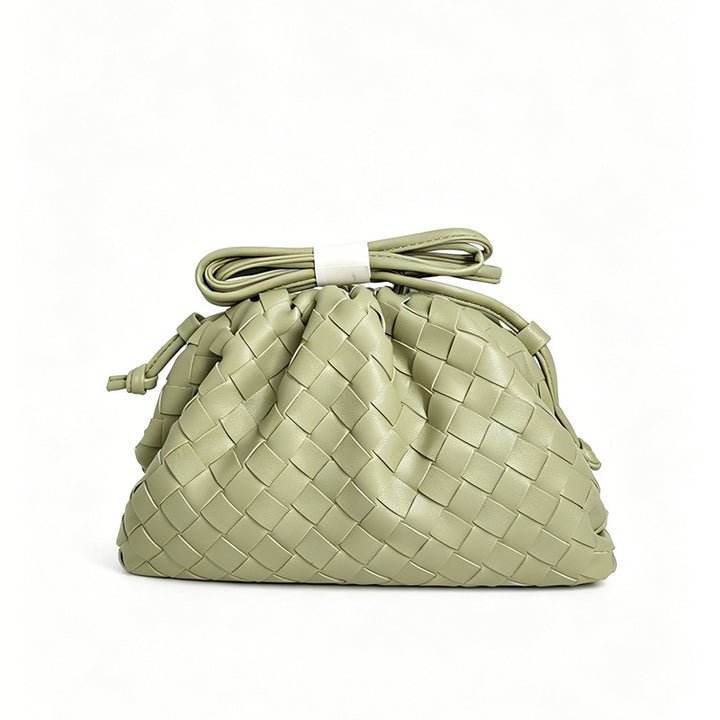Elegant Woven Leather Bucket Bag Kalsten
