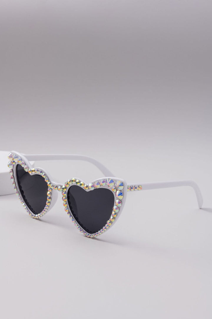 Women's Heart-Shaped Sparkle Sunglasses Kalsten