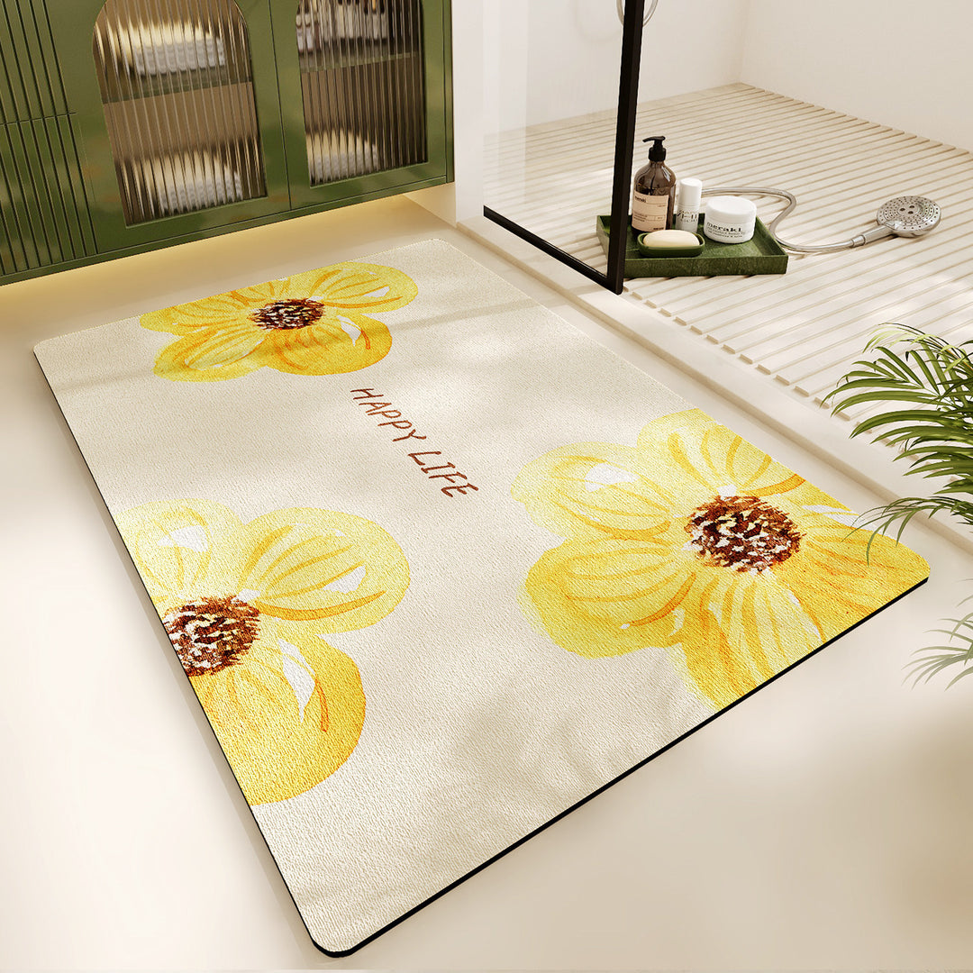 Floral Design Bath Mat
