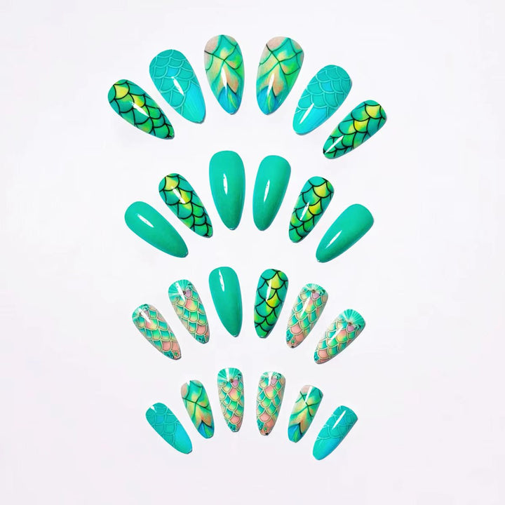 Artistic Mermaid-Scale Nail Art Kalsten