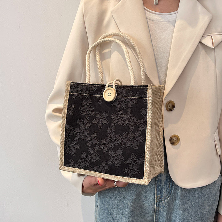 Elegant Floral Embroidered Tote