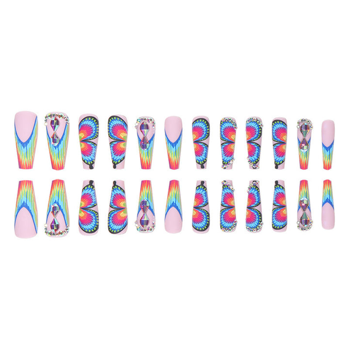 Butterfly-Inspired Artistic Stiletto Nail Art Kalsten
