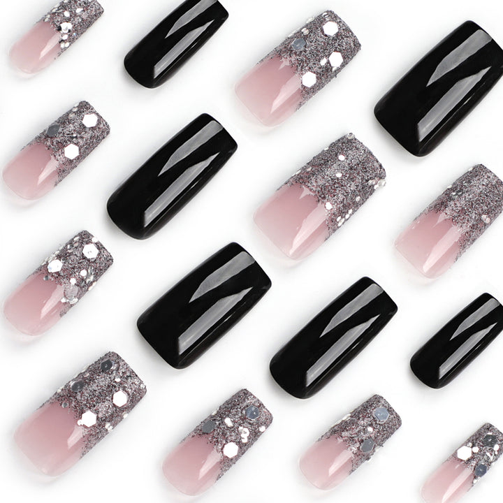 Artistic Acrylic Nails with Glitter Accents Kalsten