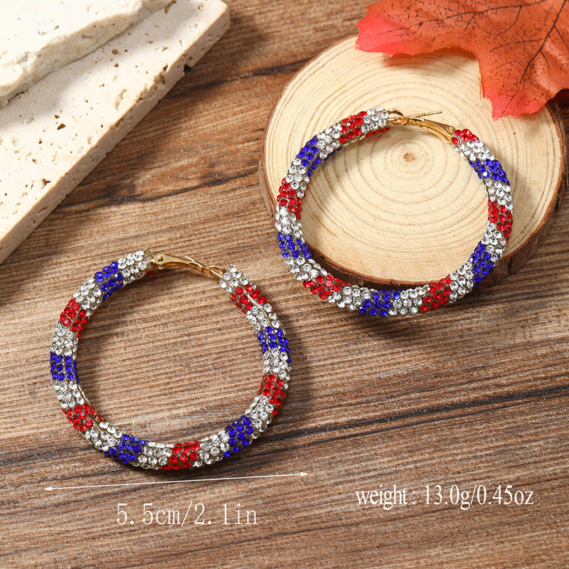 Women's nan Statement Hoops with Pavé Crystals and Lightweight Hollow Body Design Kalsten
