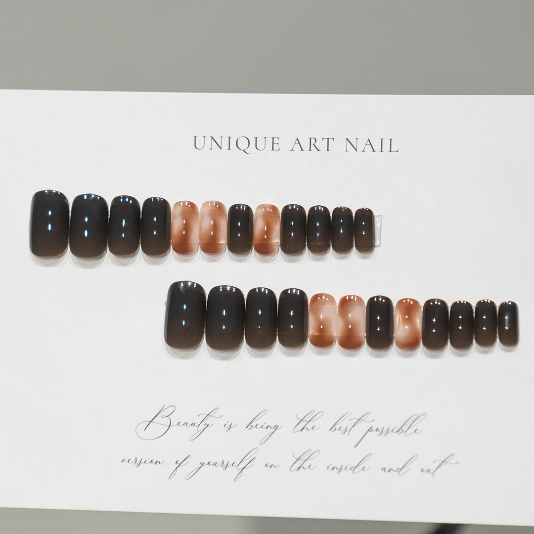 Long-Lasting Glossy Square Press-On Nails