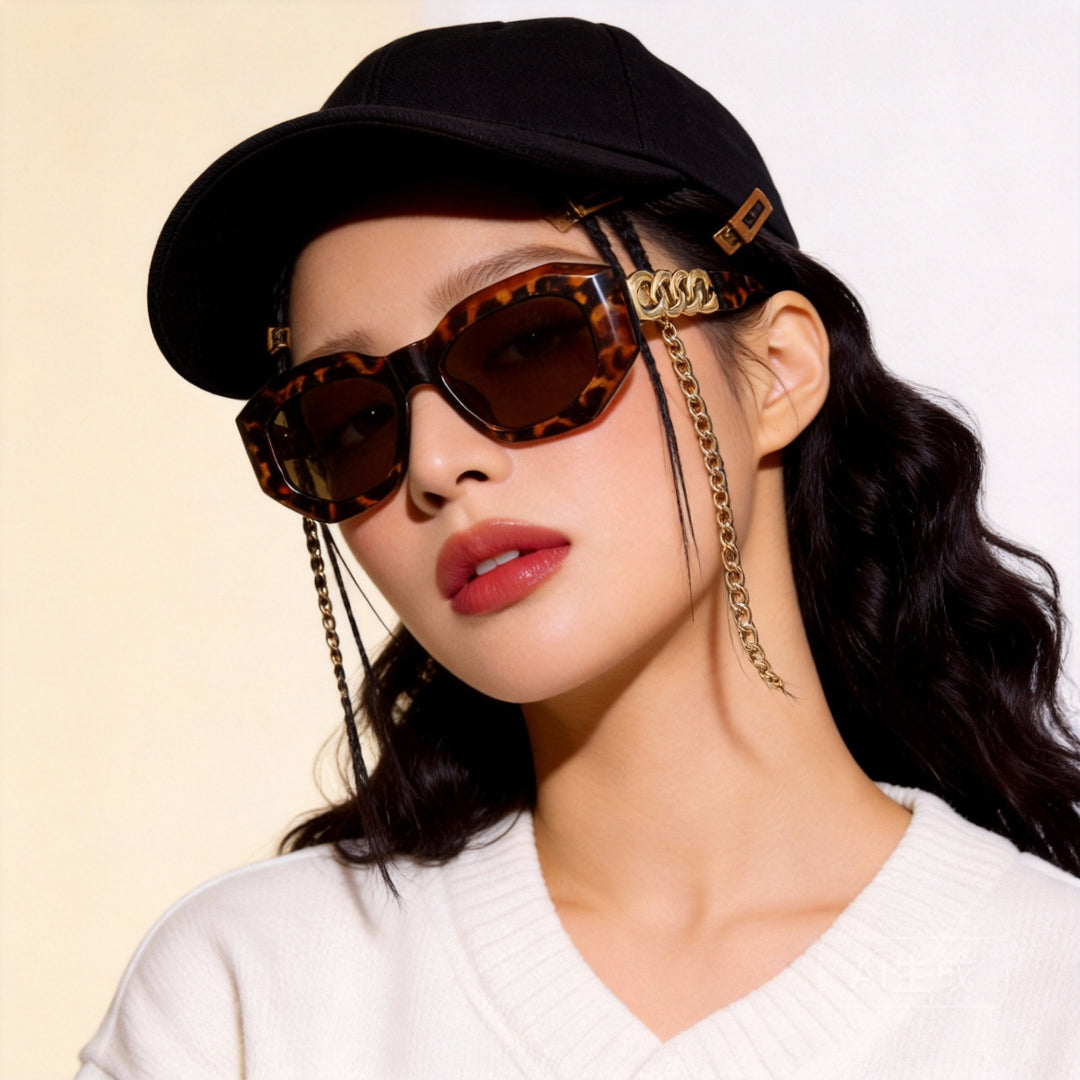Ladies fashionable sunglasses with luxurious chain frame Kalsten