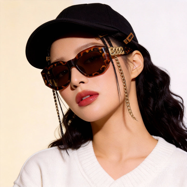 Ladies fashionable sunglasses with luxurious chain frame Kalsten
