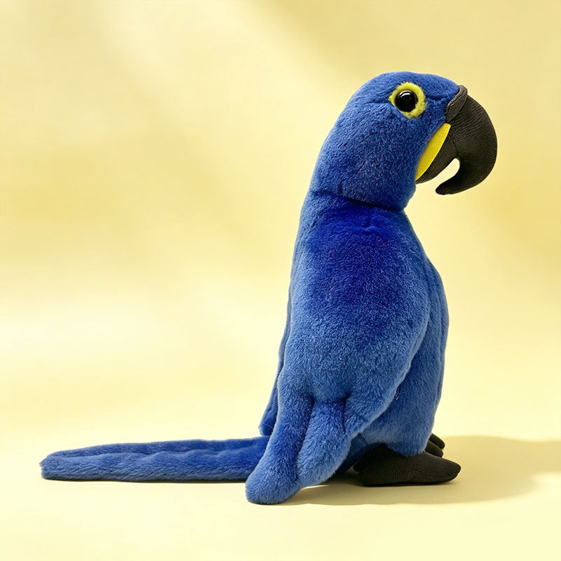 Lifelike Plush Parrot Toy with Embroidered Beak and Poseable Feet Kalsten