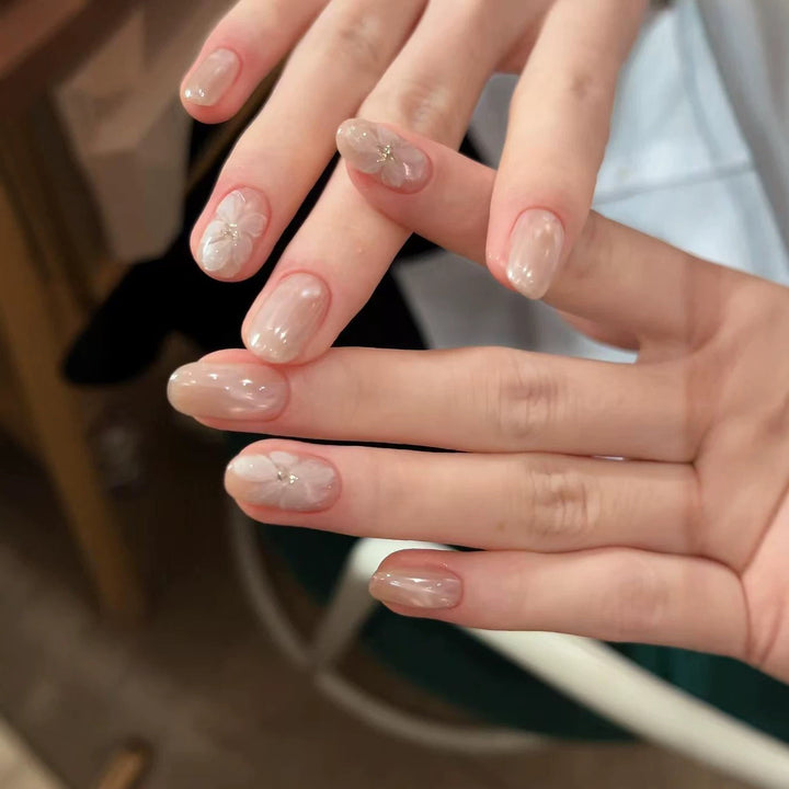 Artistic Floral Press-On Nail Enhancements