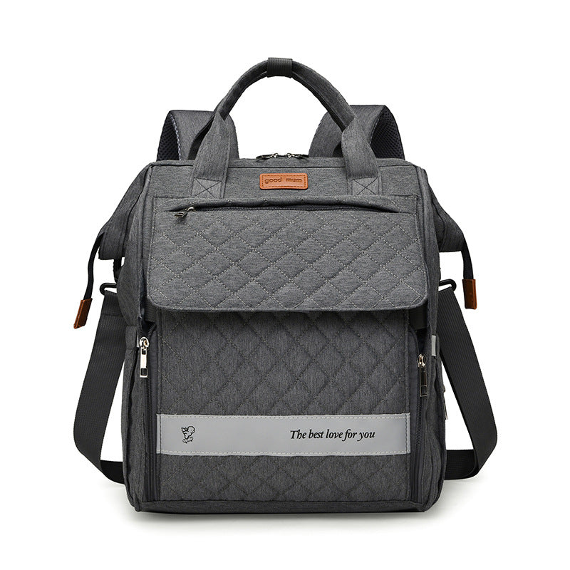 Multi-Pocket Quilted Baby Care Backpack Kalsten