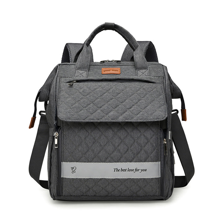 Multi-Pocket Quilted Baby Care Backpack Kalsten