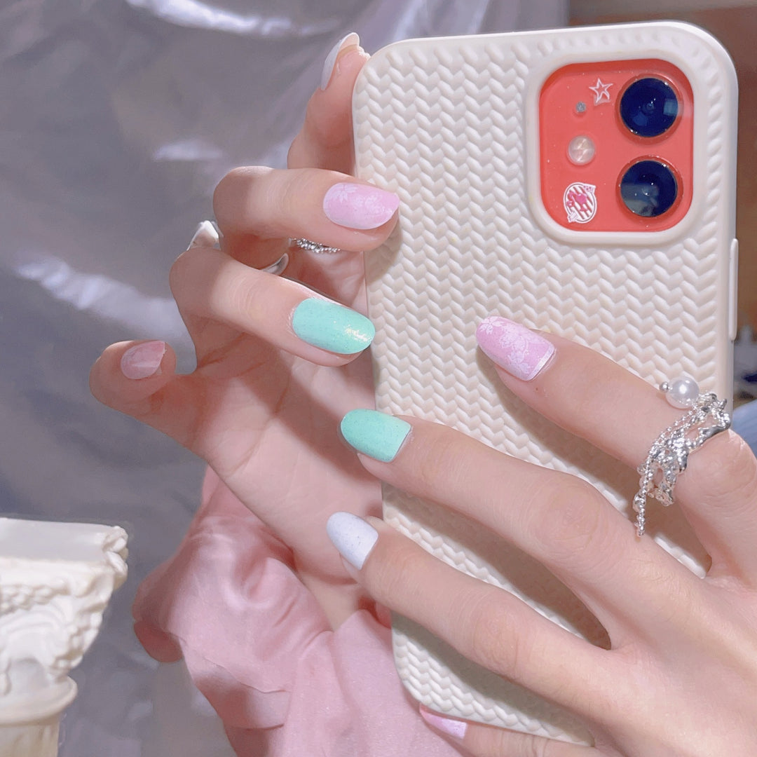 Floral Design Press-On Nail Set