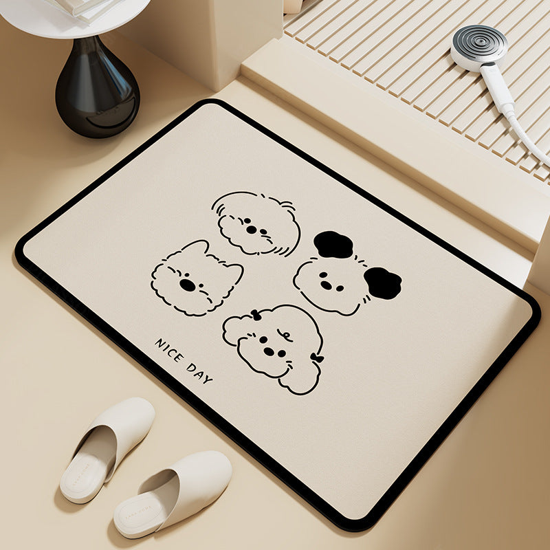 Cute Cat-Themed Bath Mat