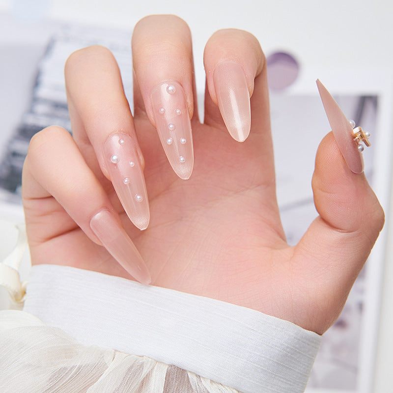 Elegant artificial nail tips with pearl details Kalsten