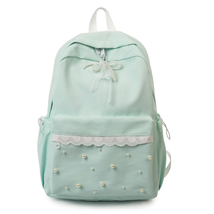 Decorative Pearl-Embellished Backpack kalsten