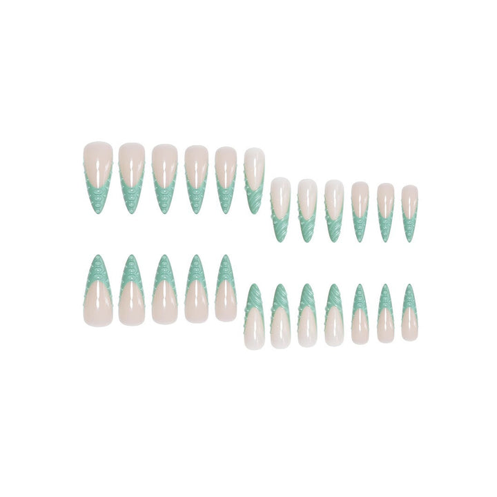 Artistic Stiletto Press-On Nail Design with 3D Shell Accents Kalsten