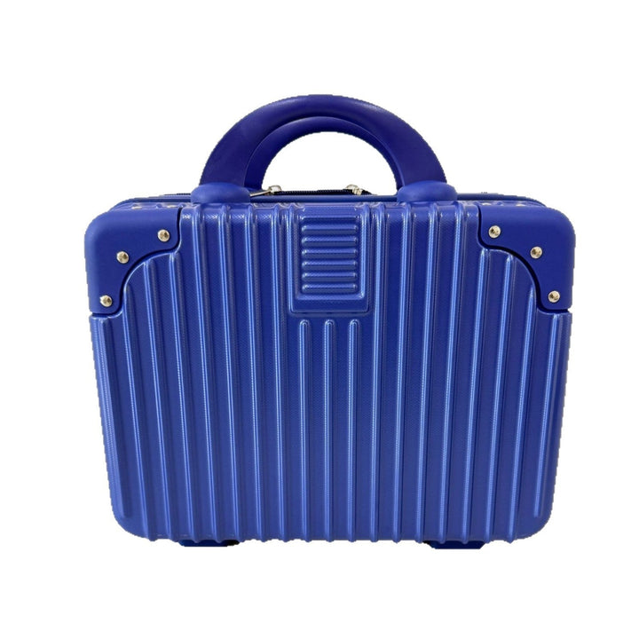 compact hard-shell travel vanity cosmetic and tech organizer with ribbed shell reinforced corners removable padded insert Kalsten