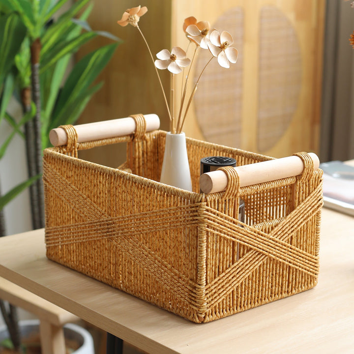 Artisan Crafted Wicker Storage Caddy Kalsten