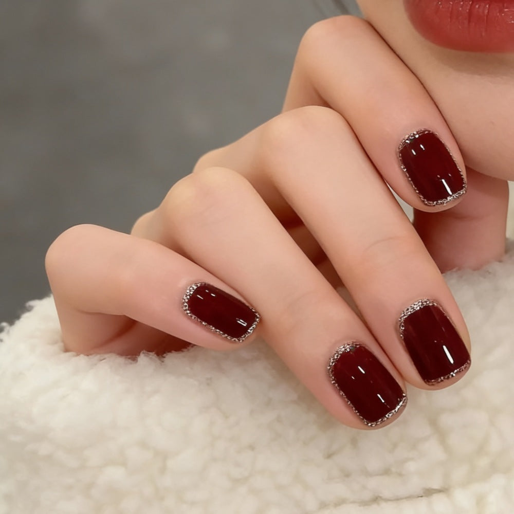 Deluxe Rhinestone-Edged Press-On Nail Set Kalsten