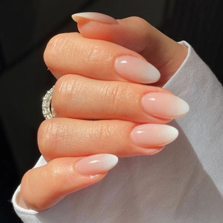 Elegant French Manicure Artificial Nails Kalsten