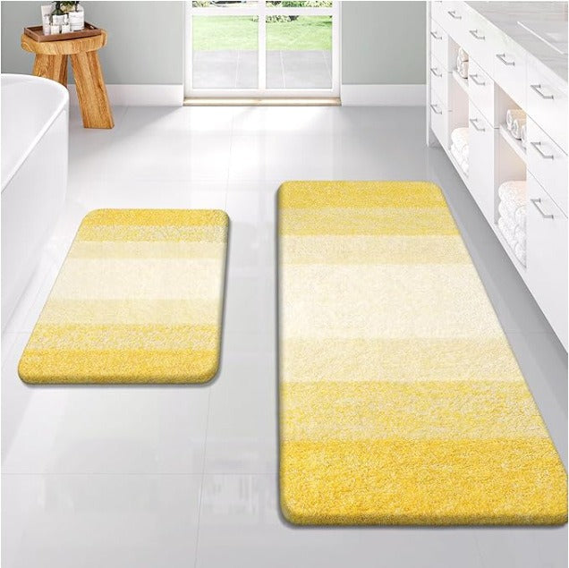 Soft Striped Bath Mat Set