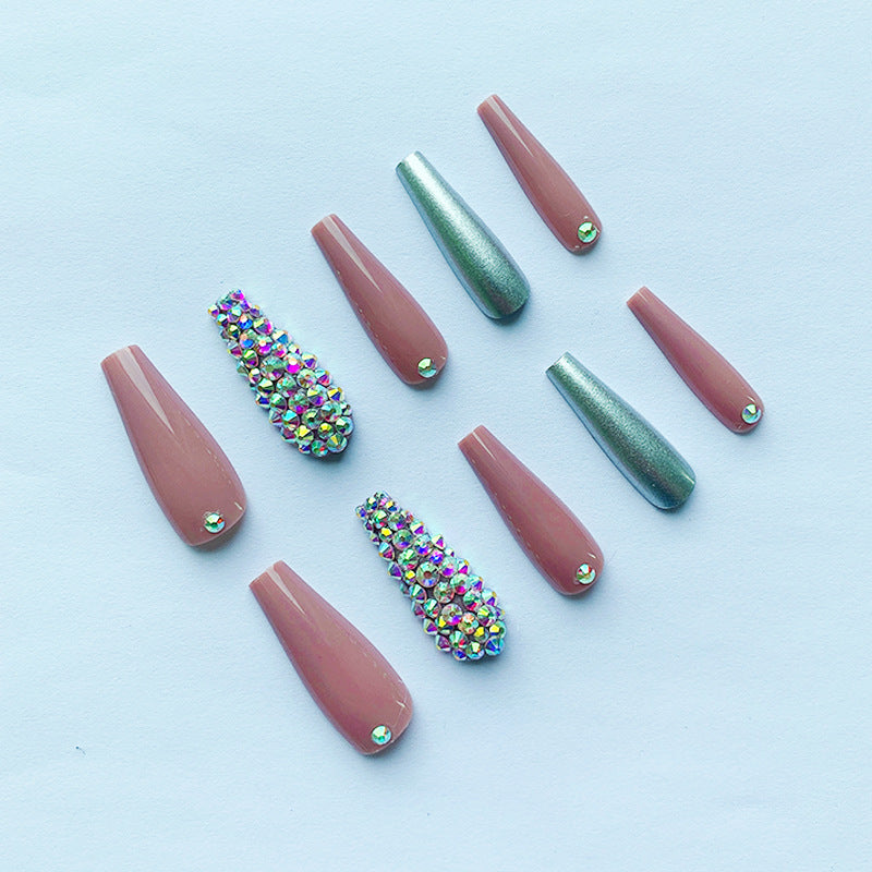 Glamorous Rhinestone Accented Nail Extensions