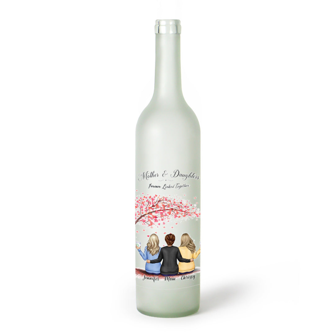 Decorative Frosted Glass Bottle Vase With Fashion Collage Decal