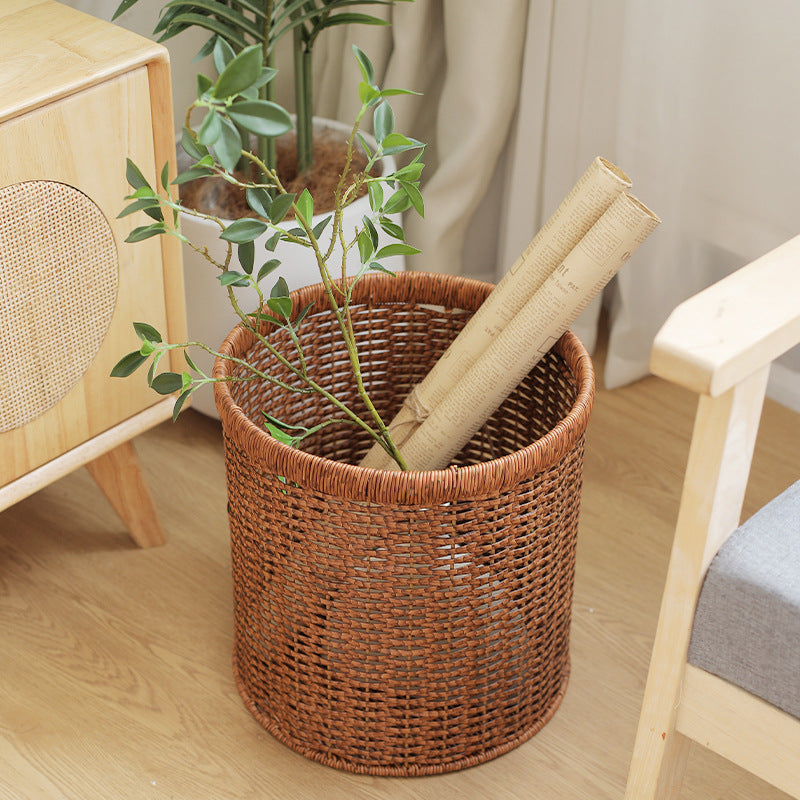 Handcrafted Natural Wicker Storage Bin Kalsten
