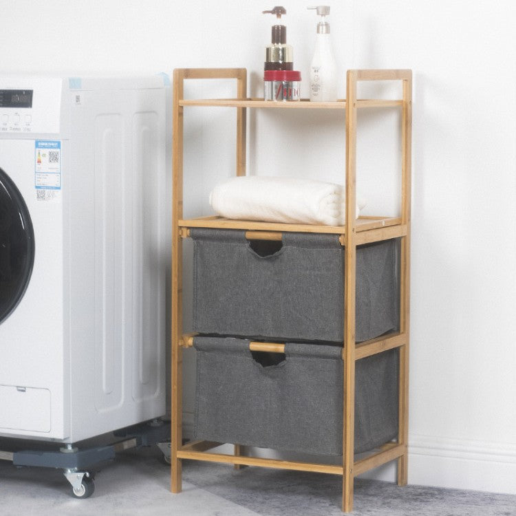 Laundry basket with bamboo frame and fabric insert Kalsten
