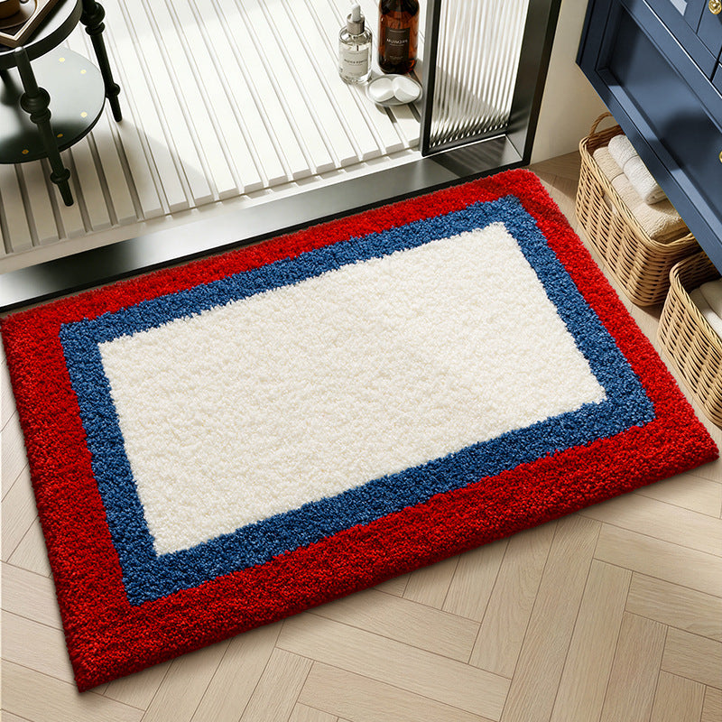 Plush Textured Zigzag Bath Mat Kalsten