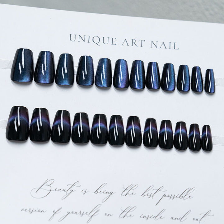 Elegant Press-On Nail Art Set with Gradient Finish
